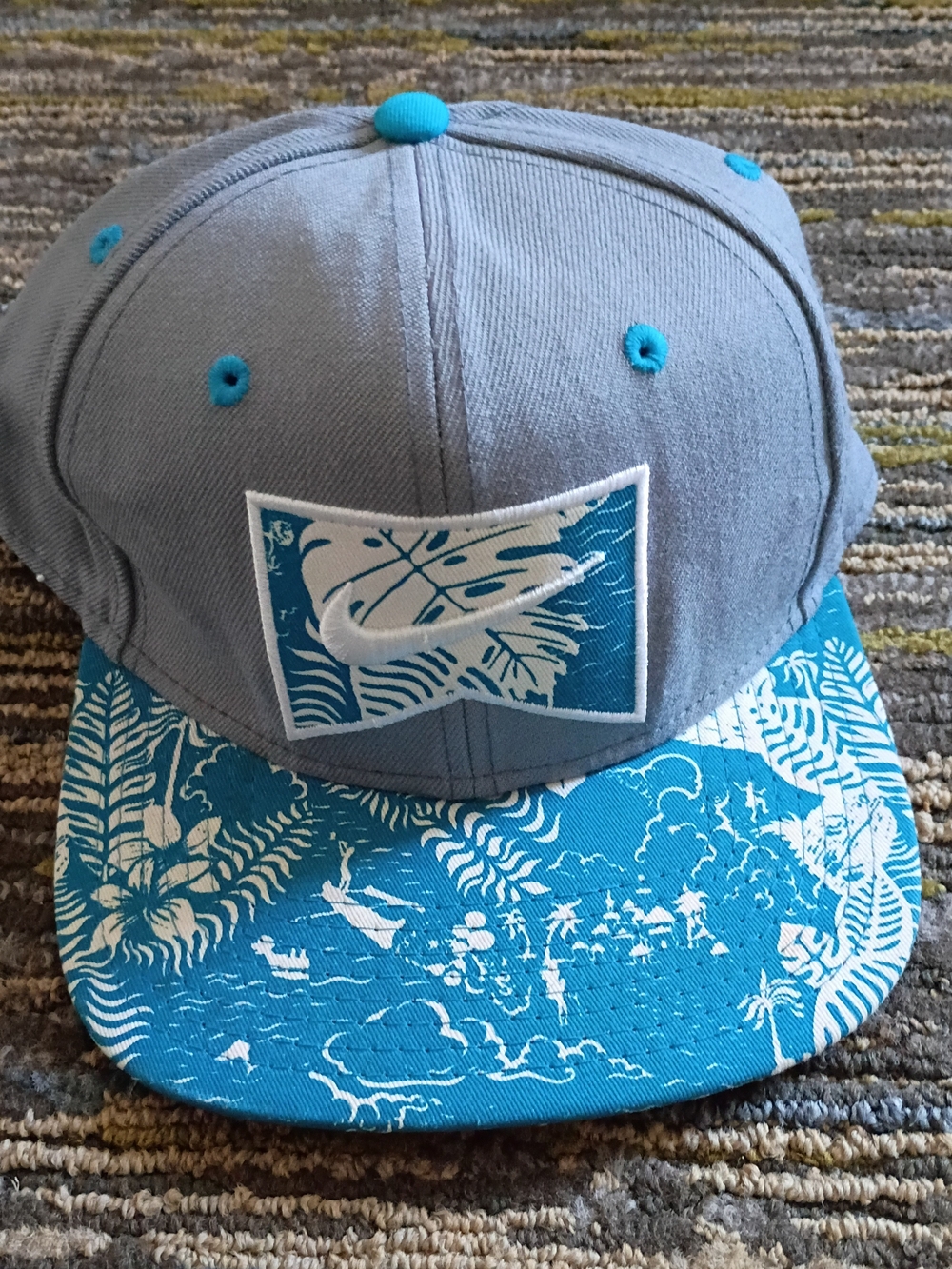 Nike SB Pennant Snapback Hat with Teal Accents